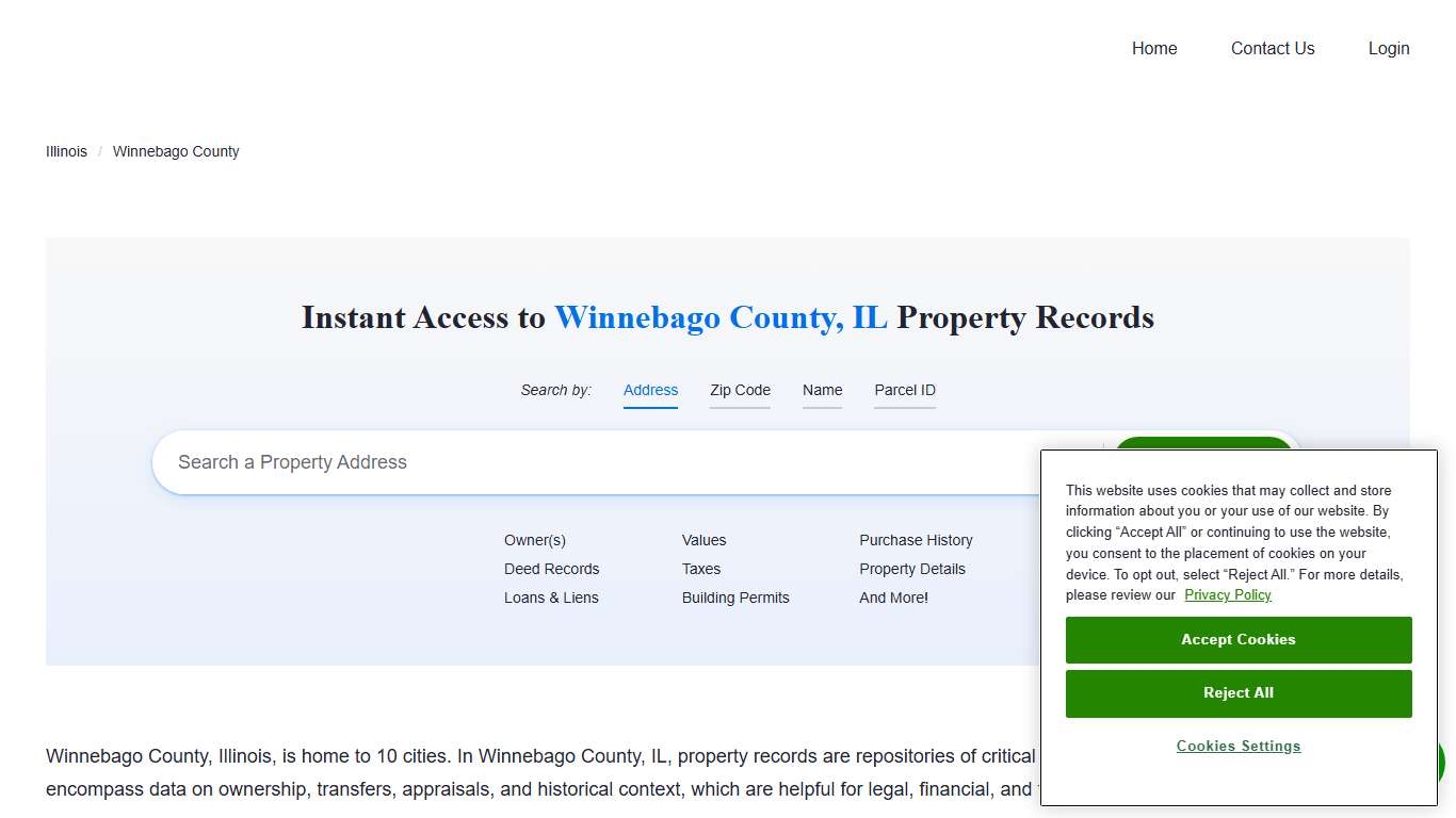 Winnebago County, IL Property Records Owners, Deeds, Permits